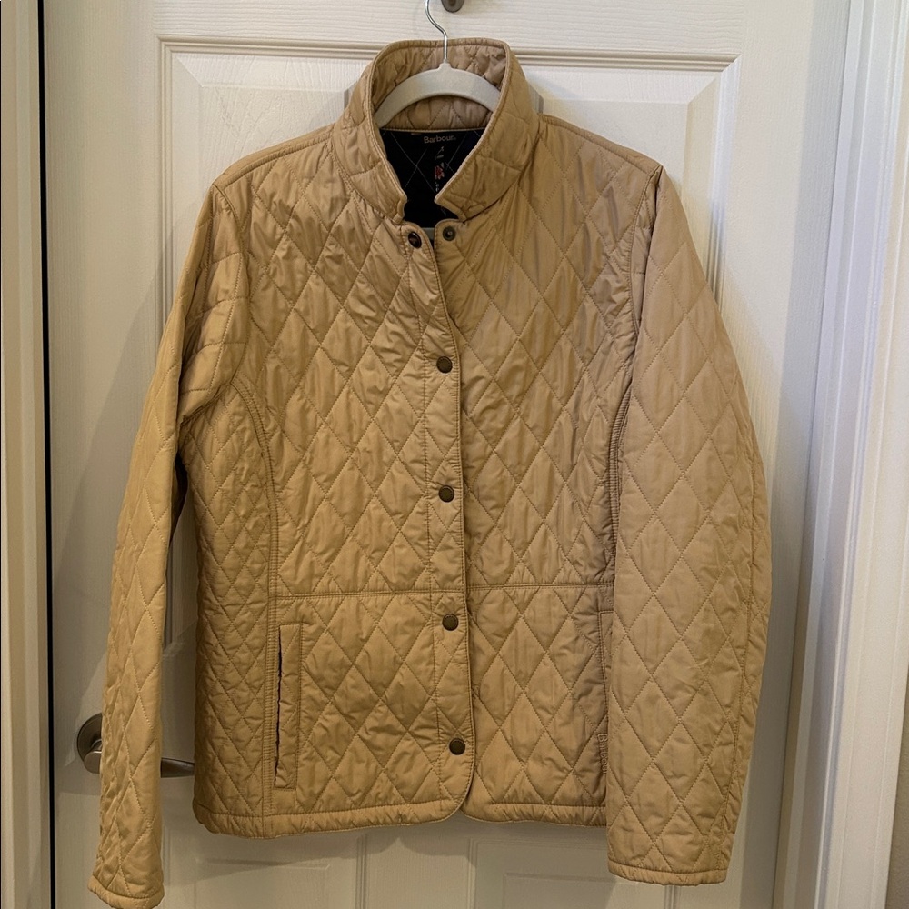 Barbour Wytherstone quilted tan jacket sz14